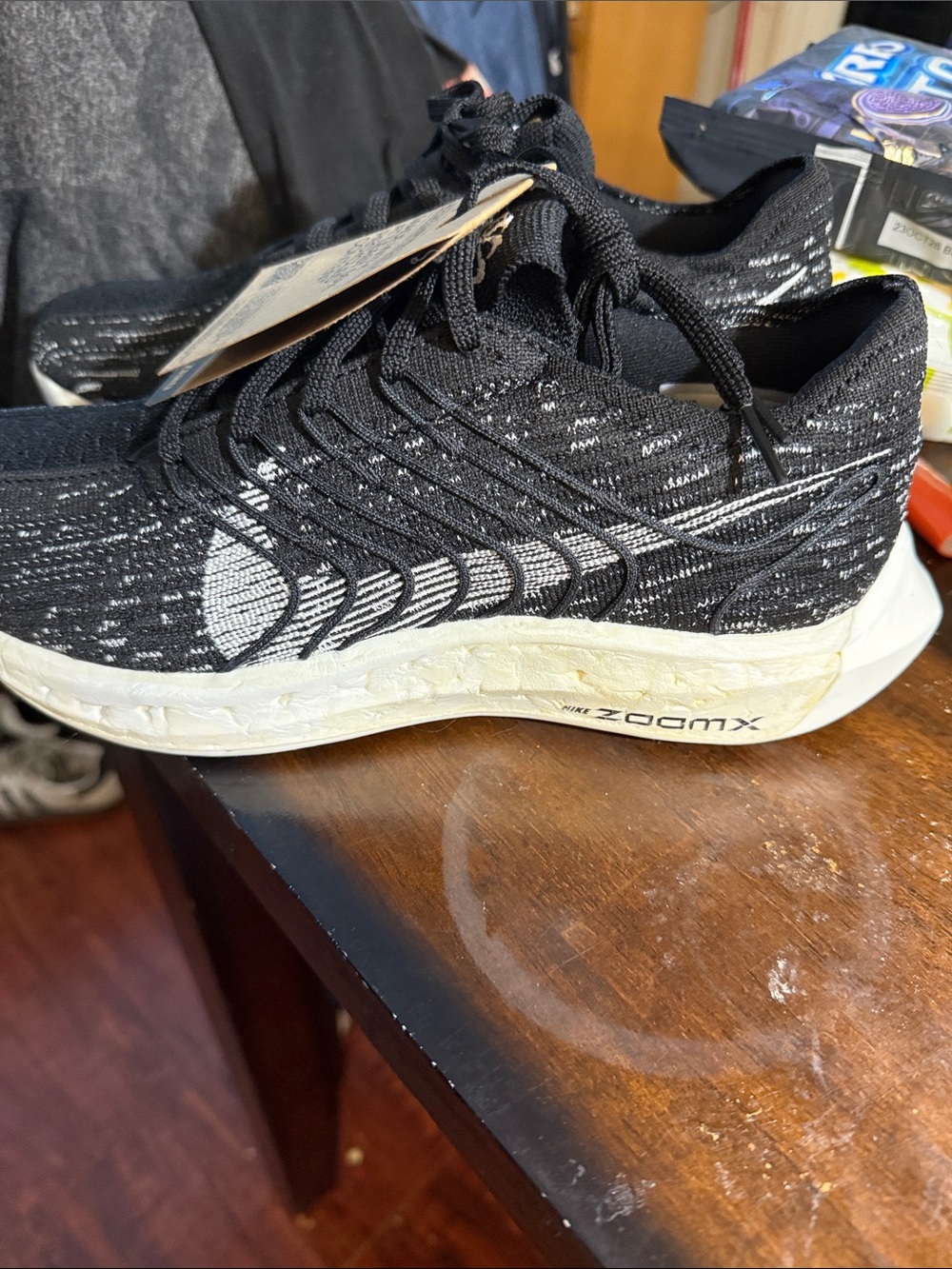 Nike Black and White Knit ZoomX Running Shoes